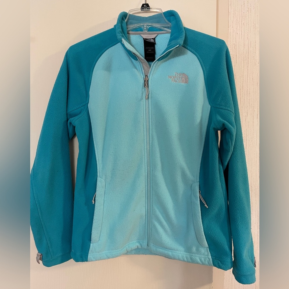 The North Face Two-Tone Teal Fleece Jacket - Size Medium